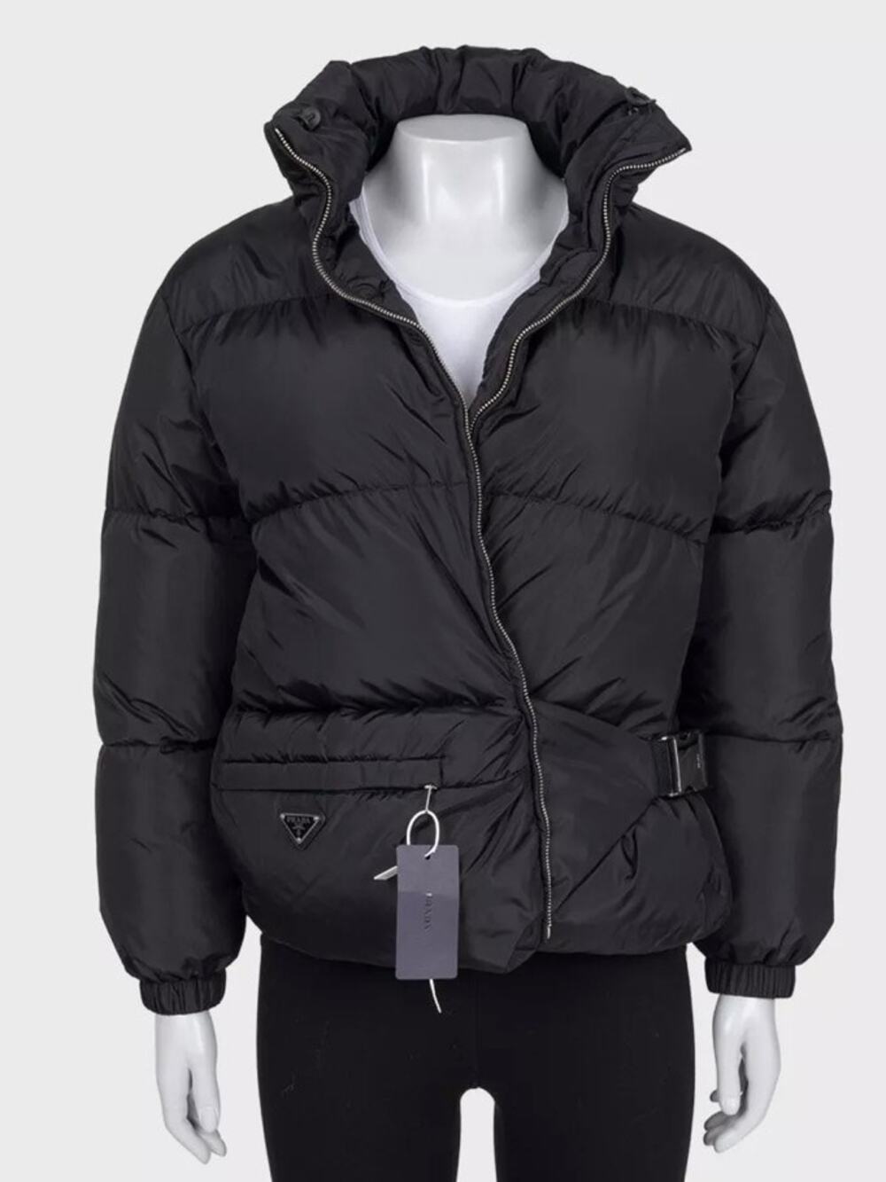 NWOT Prada Re-Nylon Black Down Puffer Jacket IT 36/XXS